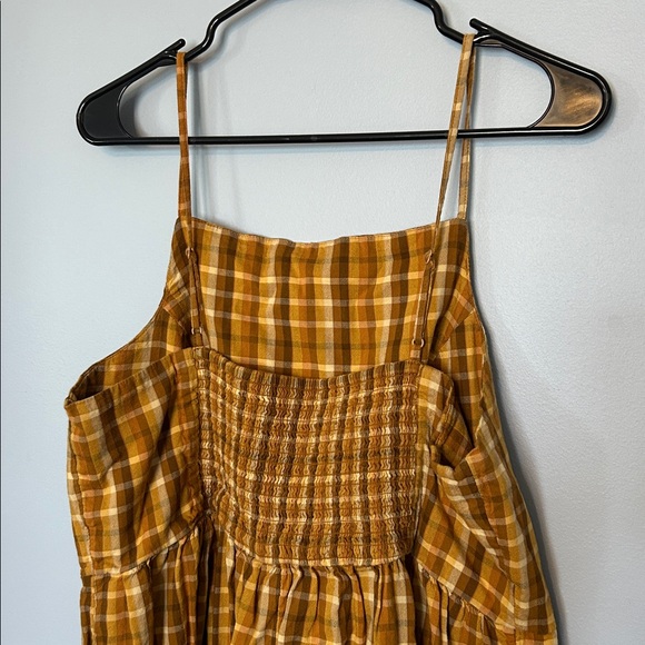 Old Navy Mustard Plaid Midi Dress - Picture 4 of 6